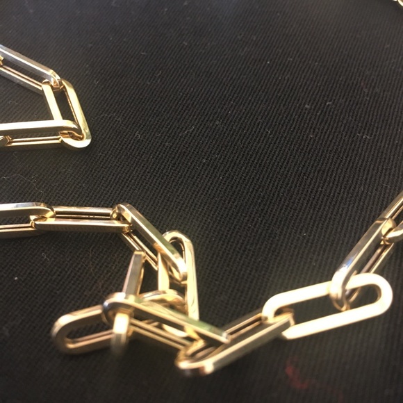 14k gold paperclip chain link necklace 18" - Picture 11 of 12